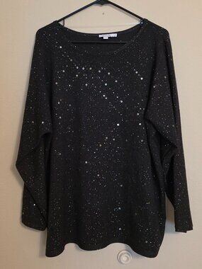 Chico's Sparkly Dark Gray Top Size 3
